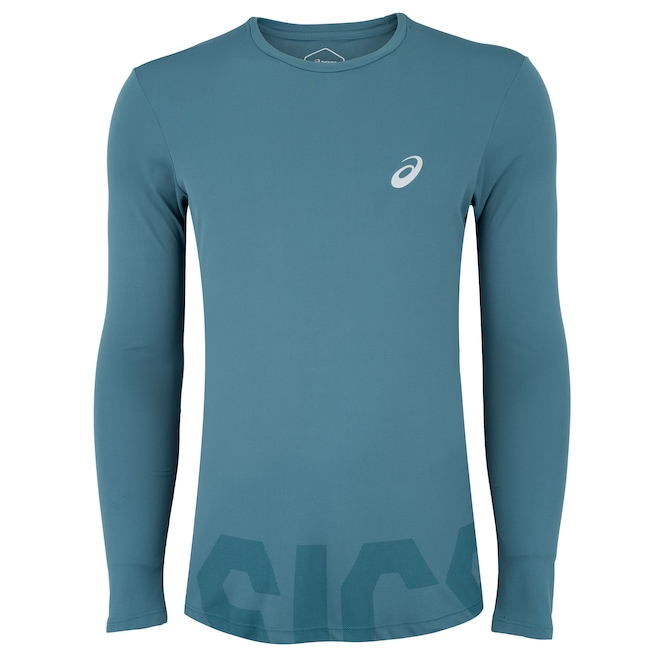Camiseta Masculina ASICS Manga Longa Leve com Proteção UV - Foto 1