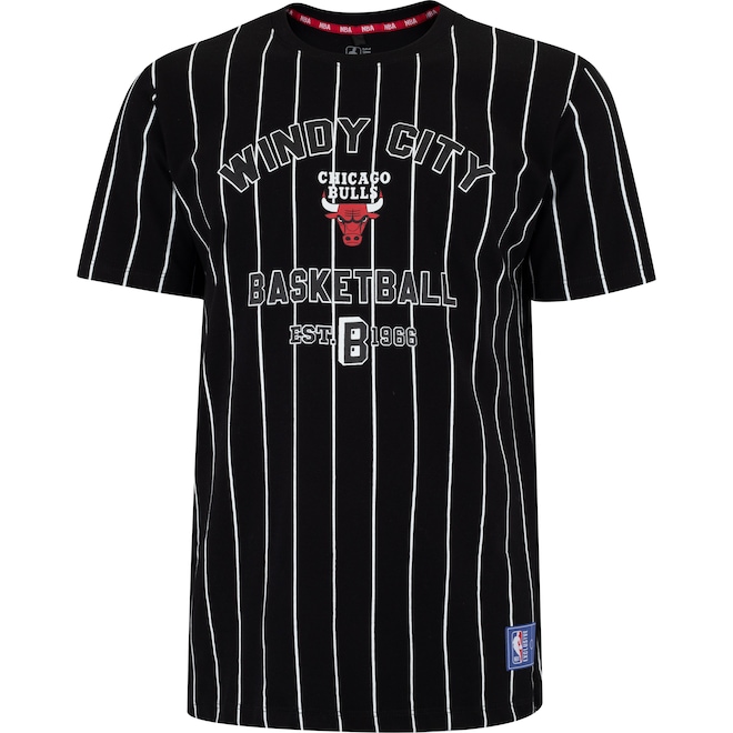 Camiseta do Chicago Bulls NBA Masculina White Stripes - Foto 1