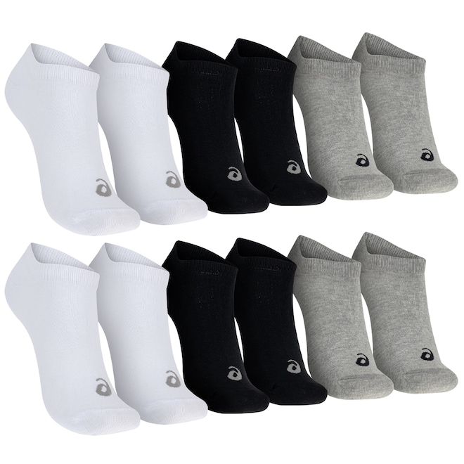 Kit de Meia ASICS No Show Soft Tamanho 34-38 com 6 Pares - Foto 1