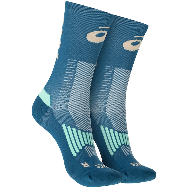 Meia Rally Crew Cano Alto Tamanho 39-44 ASICS Adulto - Foto 1