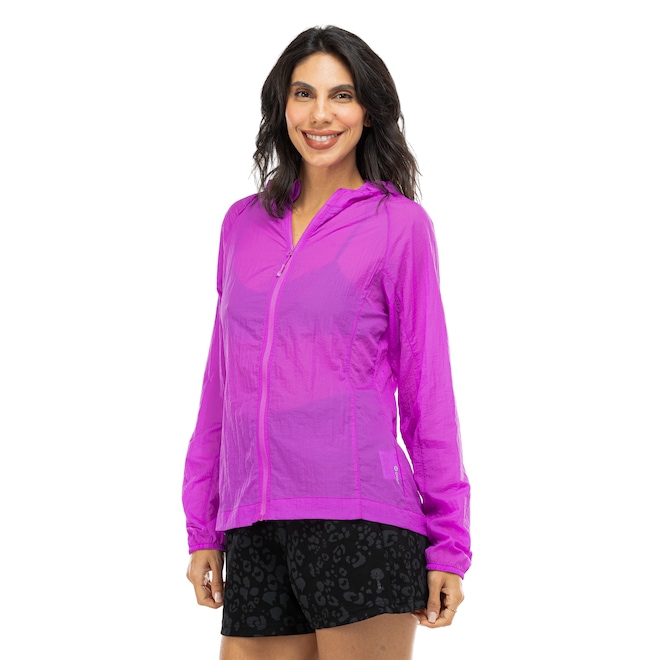 Jaqueta Corta-Vento Feminina Oxer com Capuz Run Ultraleve Packable - Foto 2