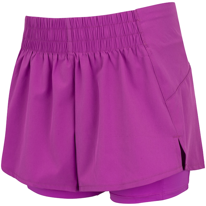 Short Feminino Oxer Duplo Vivos com Bermuda Interna e Bolsos - Foto 1
