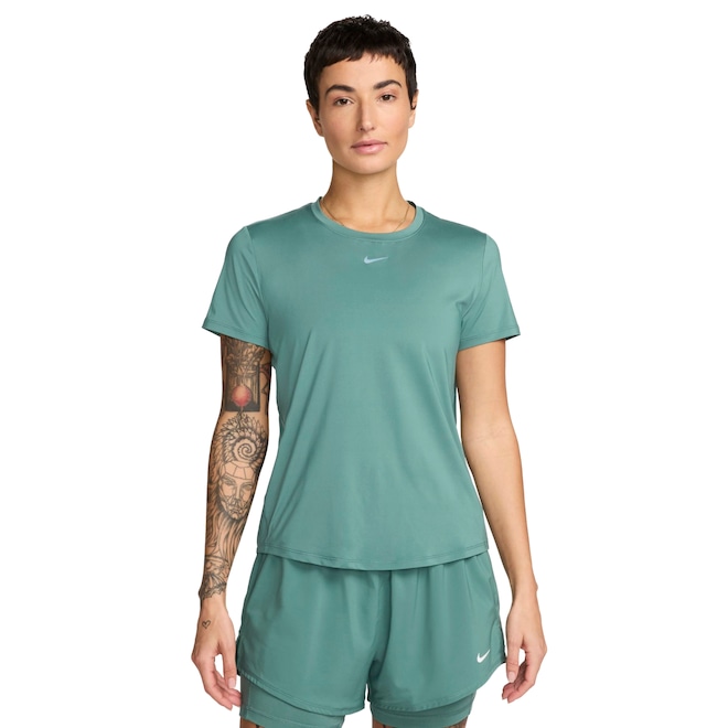 Camiseta Feminina Nike Manga Curta Dri-fit One Classic - Foto 1