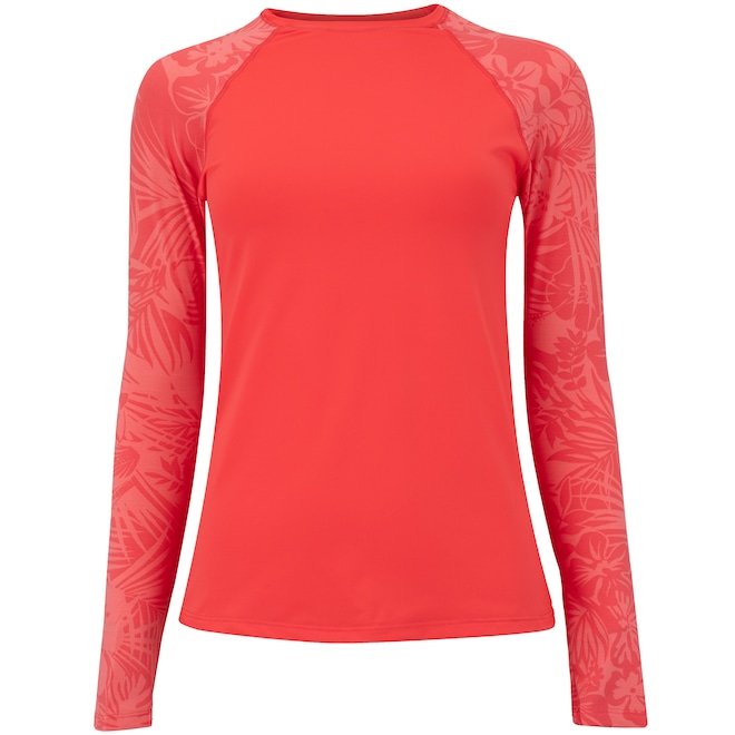 Camiseta de Natação Feminina Oxer Manga Longa Estampada Proteção UV 50+ - Foto 1