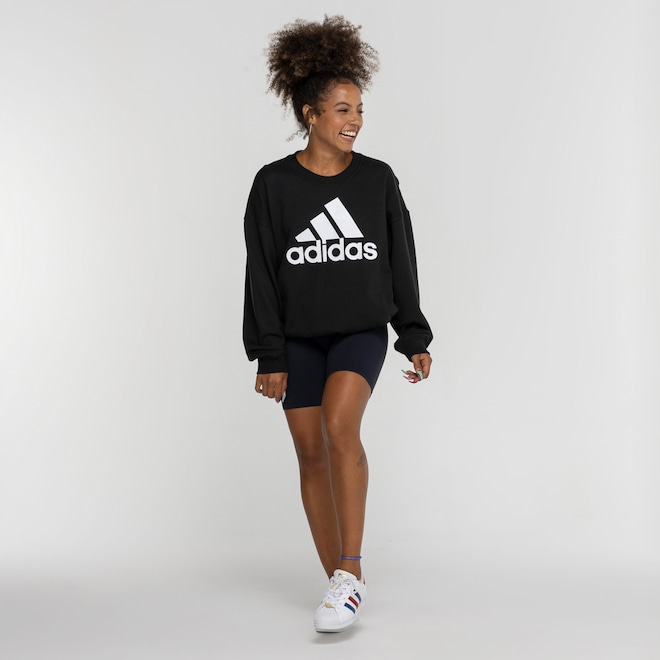 Blusão adidas sem Capuz Moletom Big Logo - Foto 1