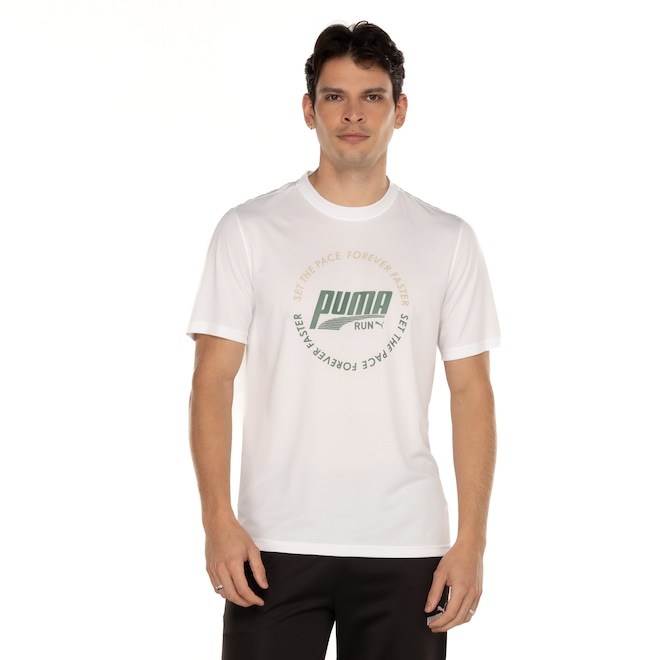 Camiseta Masculina Puma Manga Curta Graphic Run Emblem Tee - Foto 2