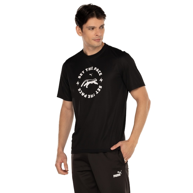 Camiseta Masculina Puma Manga Curta Graphic Run Slogan - Foto 2