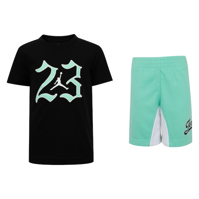Conjunto Jordan Infantil Nike MVP 23 Camiseta + Bermuda - Foto 1