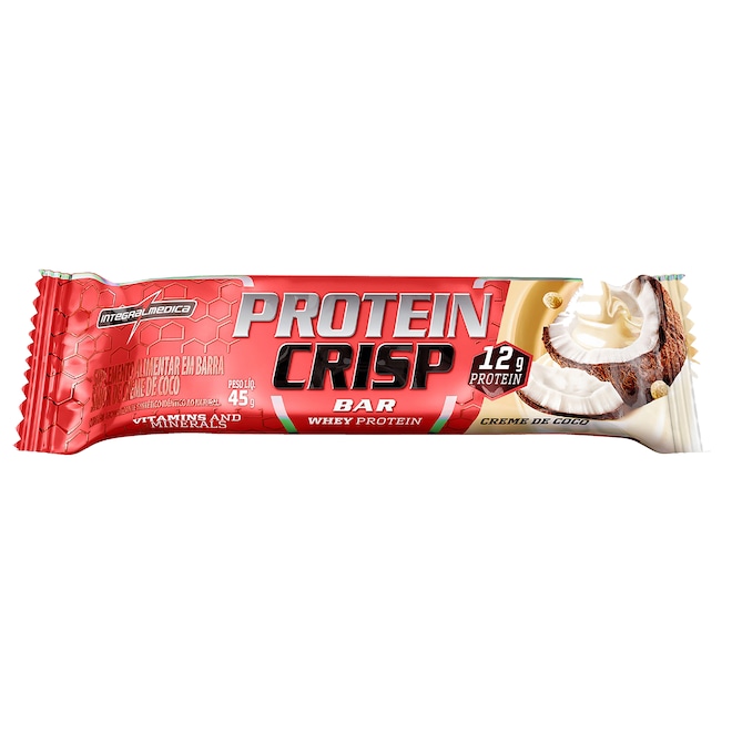 Barra de Proteína Integralmédica Protein Crisp Bar Doce de Coco 45g - Foto 1