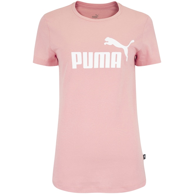 Camiseta Feminina Puma Manga Curta ESS Tee Logo - Foto 1