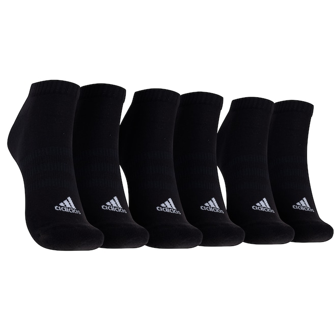 Kit de Meia adidas Cano Baixo Cush 3 Pares Adulto - Foto 1