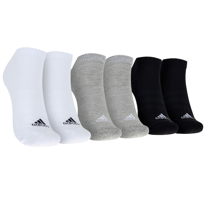 Kit de Meia adidas Cano Baixo Cush 3 Pares Adulto - Foto 1
