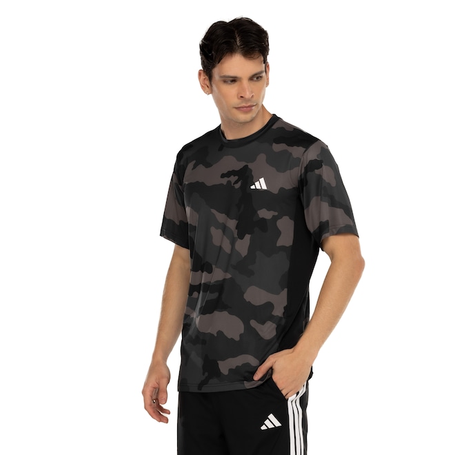 Camiseta Masculina adidas Manga Curta Treino Camuflada - Foto 2
