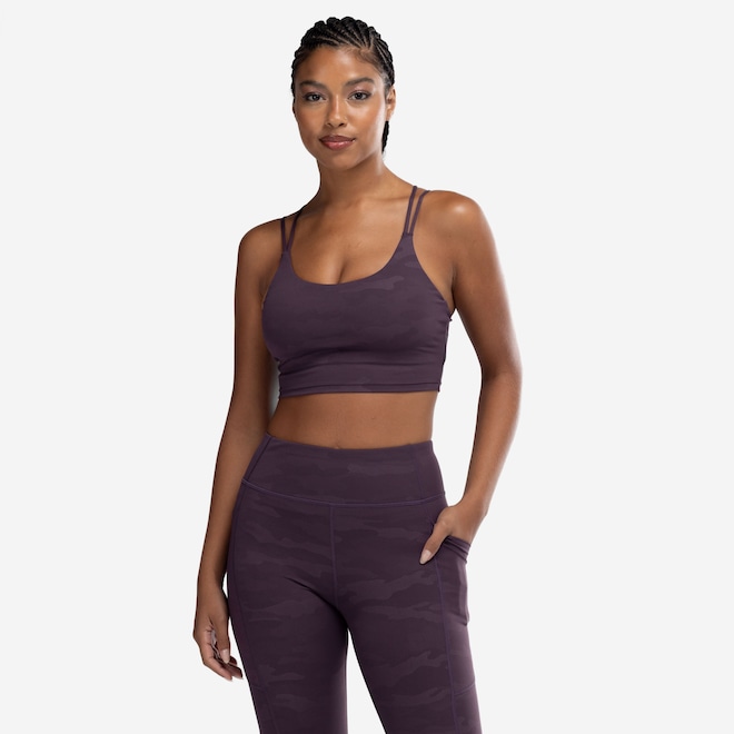 Top Fitness com Bojo Removível Oxer Camuflado Premium Baixa Sustentação Adulto - Foto 2