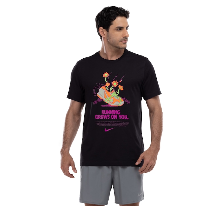 Camiseta Masculina Nike Manga Curta Dri-Fit Tee  Run DNA - Foto 1