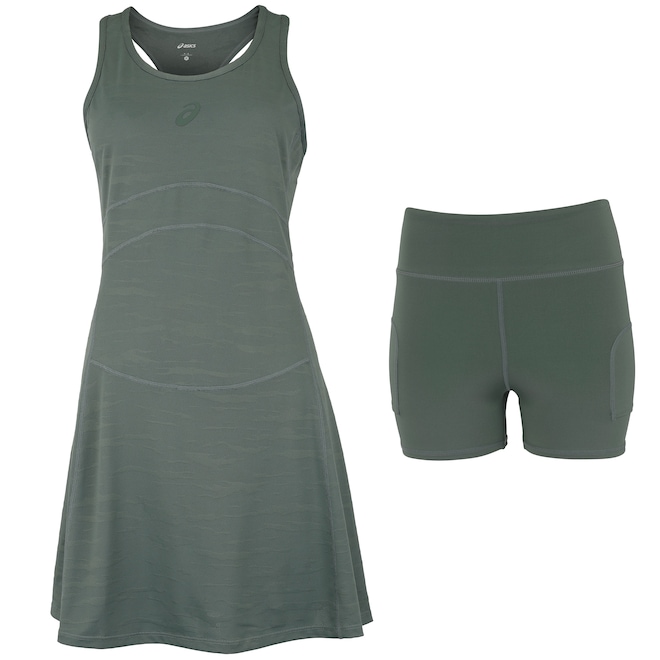 Vestido Racket Jacquard com Bermuda ASICS Adulto - Foto 1