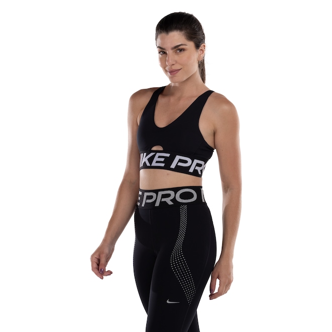 Top Fitness com Bojo Removível Nike Média Sustentação Indy Plung Bra Bold Adulto - Foto 1