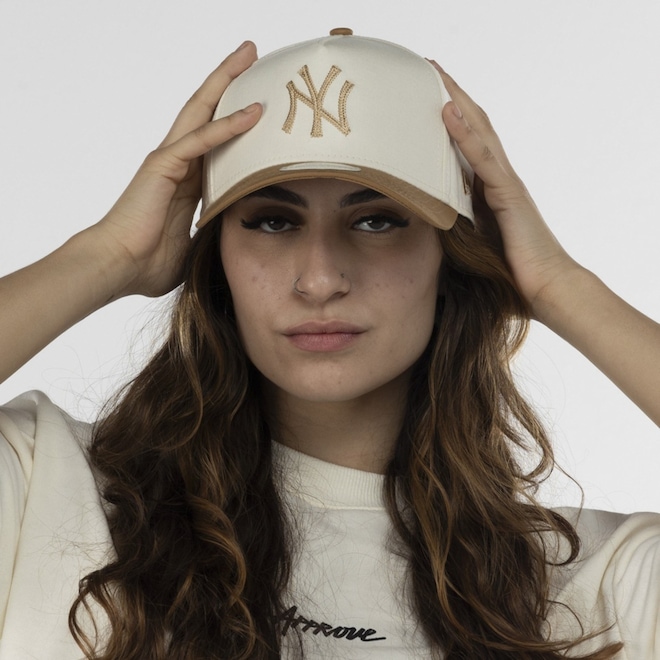 Boné do New York Yankees Aba Curva New Era MLB Strapback 940 AF Stcore Winecork - Foto 1