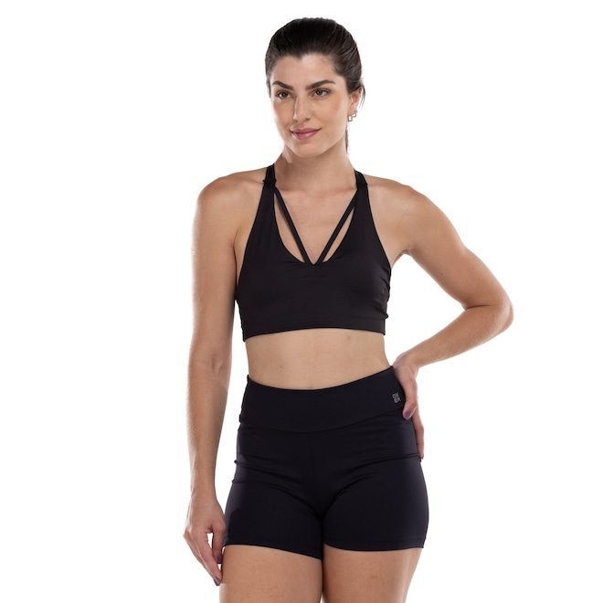 Top Fitness com Bojo Removível Puma Média Sustentação Low Impact BRA Adulto - Foto 1