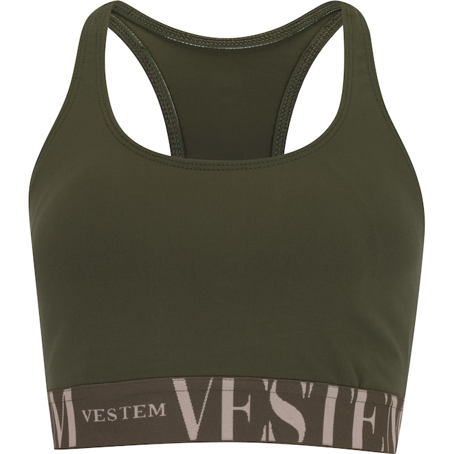 Top Fitness com Bojo Removível Vestem Média Sustentação Luciana Adulto - Foto 1