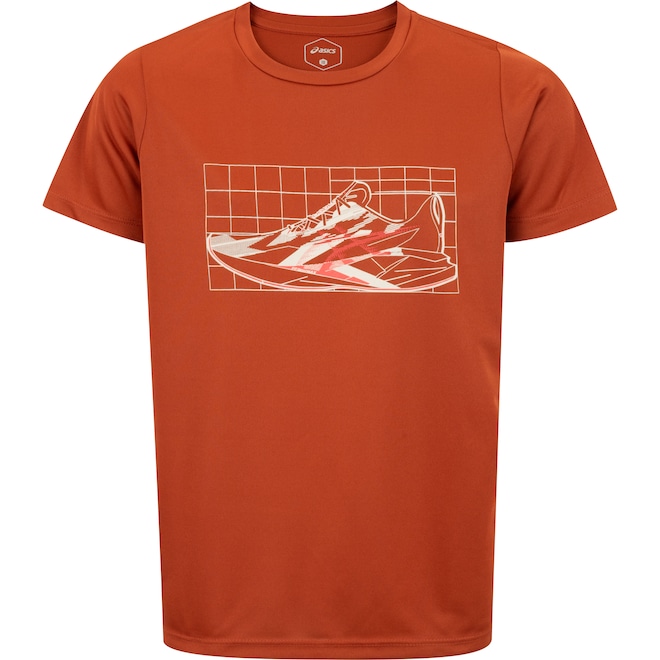 Camiseta Juvenil ASICS Manga Curta Treino Estampada - Foto 1