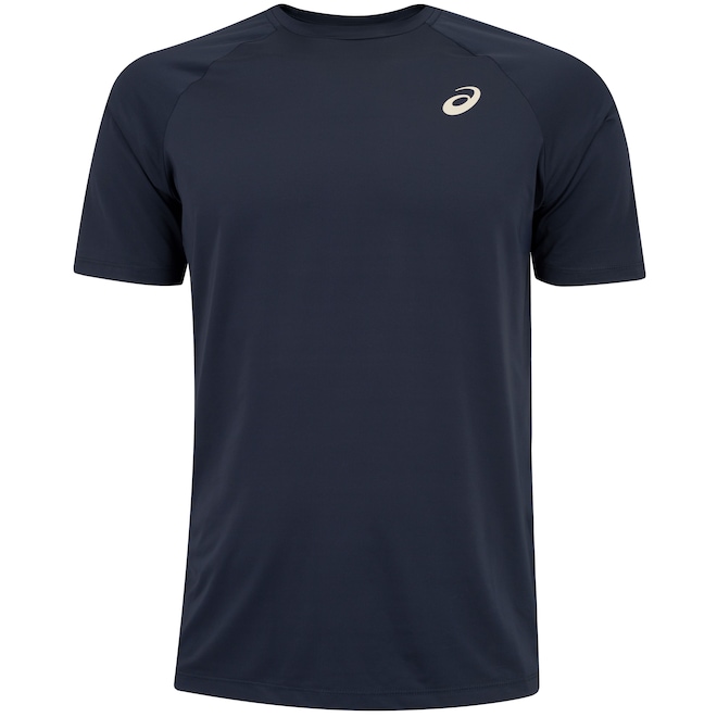 Camiseta Masculina ASICS Manga Curta Emblema Racket UV 50 Antiodor - Foto 1