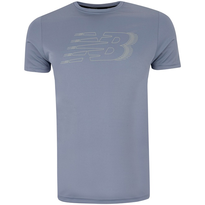 Camiseta Masculina New Balance Manga Curta Printed Run - Foto 1