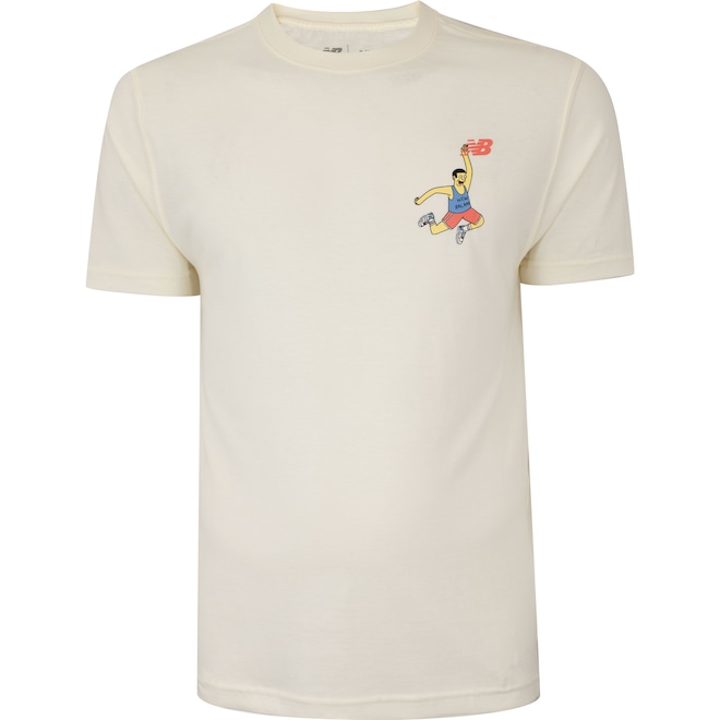 Camiseta Masculina New Balance Manga Curta Athletics Hoops Cartoon - Foto 1