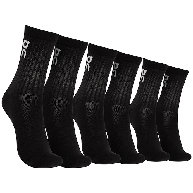 Kit de Meias Cano Longo On Running Logo Sock High 3 Pares - Foto 1