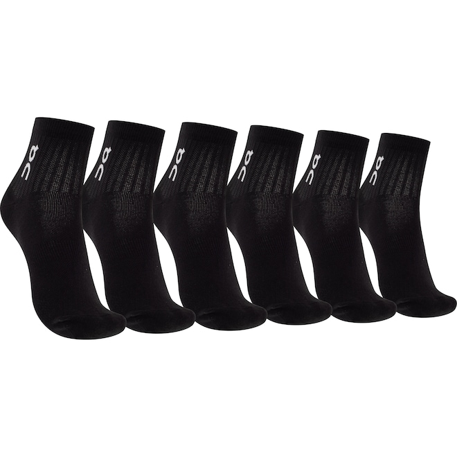 Kit de Meias On Running Cano Médio Logo Sock Mid Adulto 3 pares - Foto 1