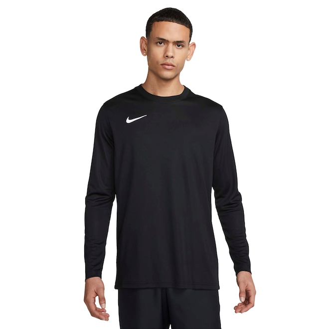 Camiseta Masculina Nike Manga Longa Dri-Fit Park VII JS - Foto 1