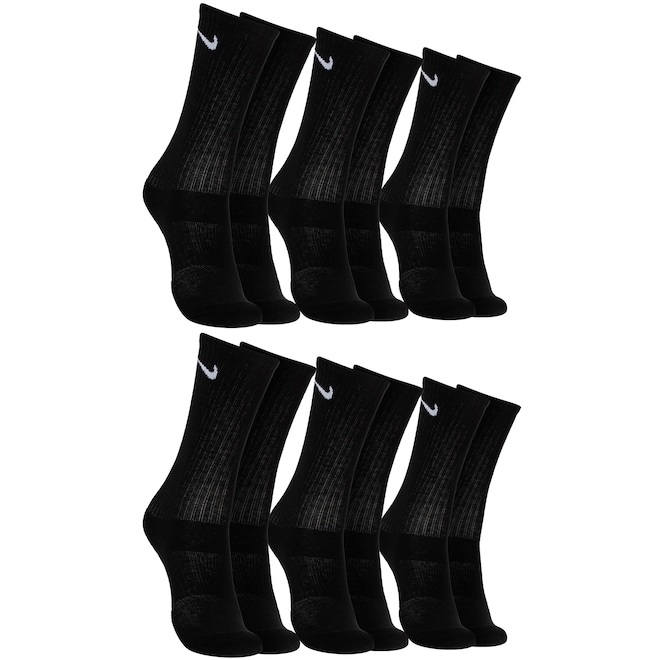 Kit de Meias Nike Everyday Cushioned Crew Adulto 6 Pares - Foto 1