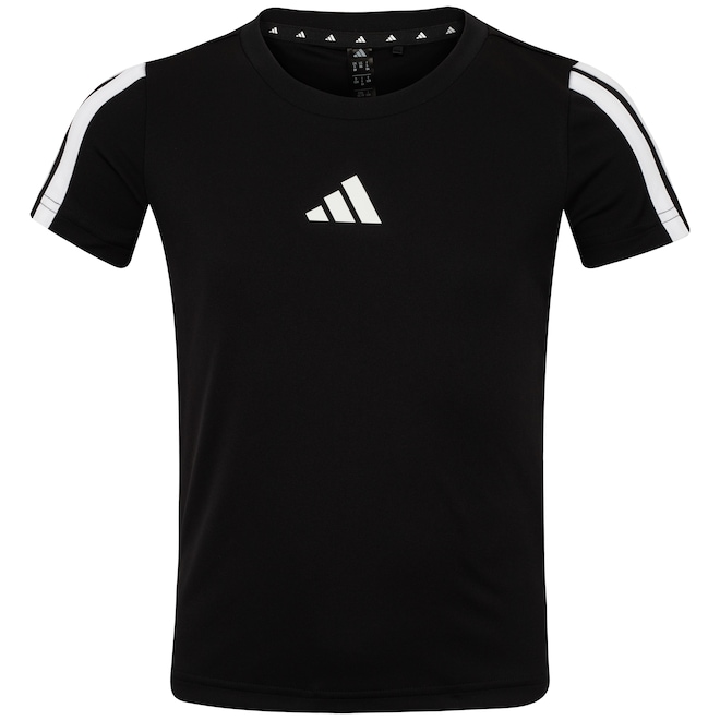 Camiseta Juvenil adidas Manga Curta 3 Stripes - Foto 1