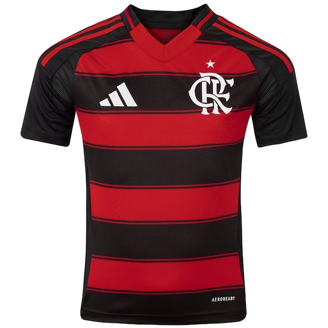 Camisa do Flamengo I 25/26 adidas Juvenil Torcedor - Foto 1