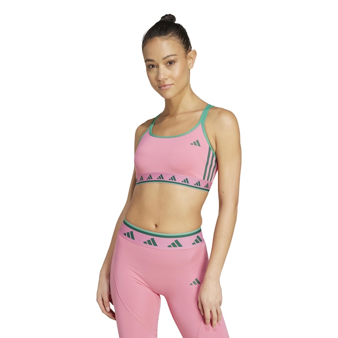 Top Adidas Hyperglam Suporte Leve Adulto - Foto 1