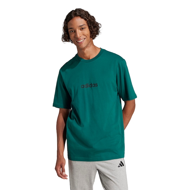 Camiseta Masculina adidas Manga Curta Logo Linear - Foto 1