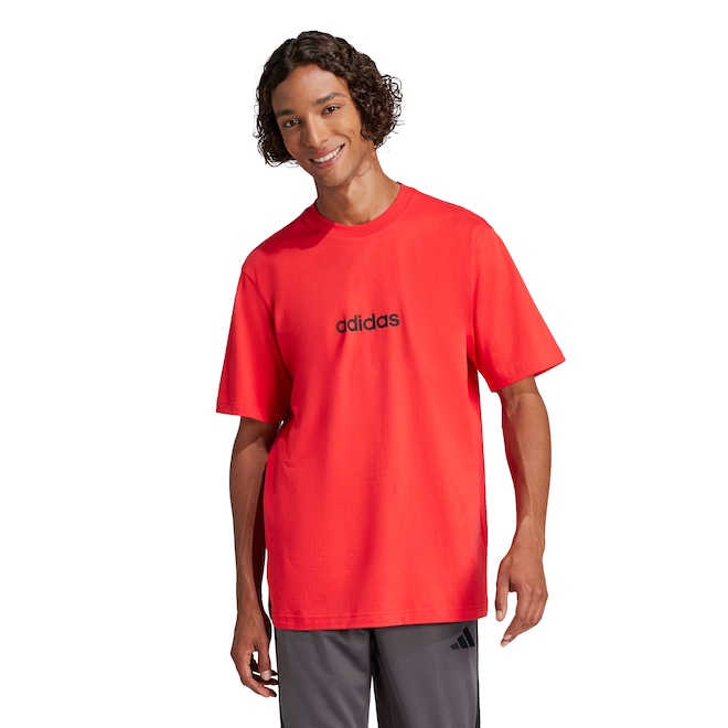 Camiseta Masculina adidas Manga Curta Logo Linear - Foto 1