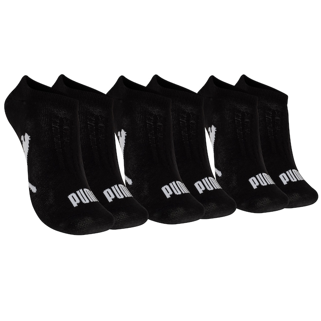 Kit de Meias Puma Sapatilha Esportiva 3 Pares Tamanho 34 ao 39 Adulto - Foto 1