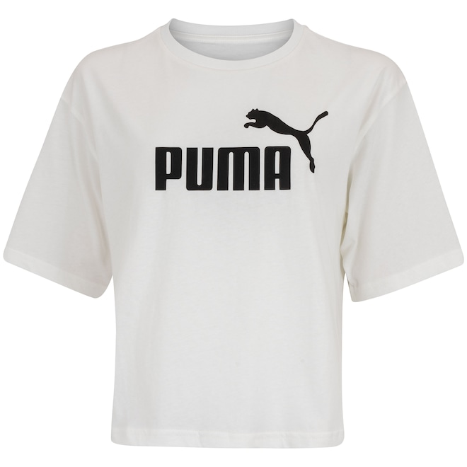 Blusa Cropped Feminina Puma Manga Curta Ess N1 Logo Relaxed - Foto 1