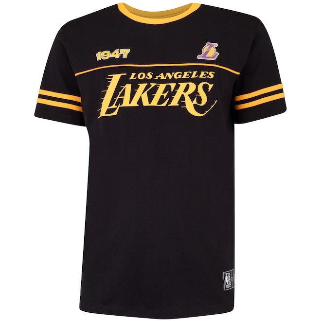 Camiseta do Los Angeles Lakers NBA Masculina Vintage Manga Curta - Foto 1
