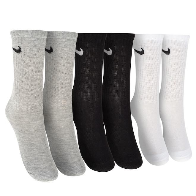 Kit 3 pares de Meias Nike Crew SP25 Cano Médio Infantil - Foto 1