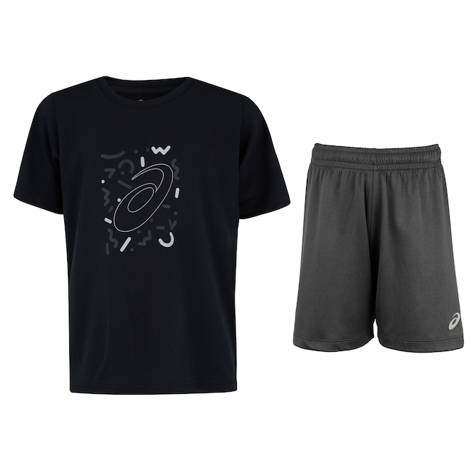 Conjunto Infantil ASICS Camiseta + Bermuda - Foto 1