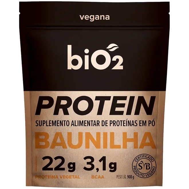 Proteína Vegetal biO2 Arroz e Ervilha Sabor Baunilha Vegana Sem Glúten 908 g - Foto 1