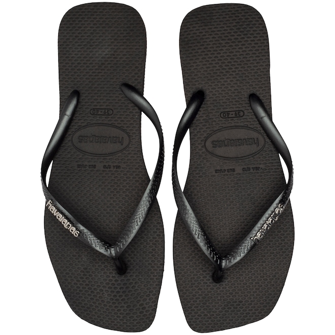 Chinelo Havaianas Slim Square Logo Metallic Adulto - Foto 1