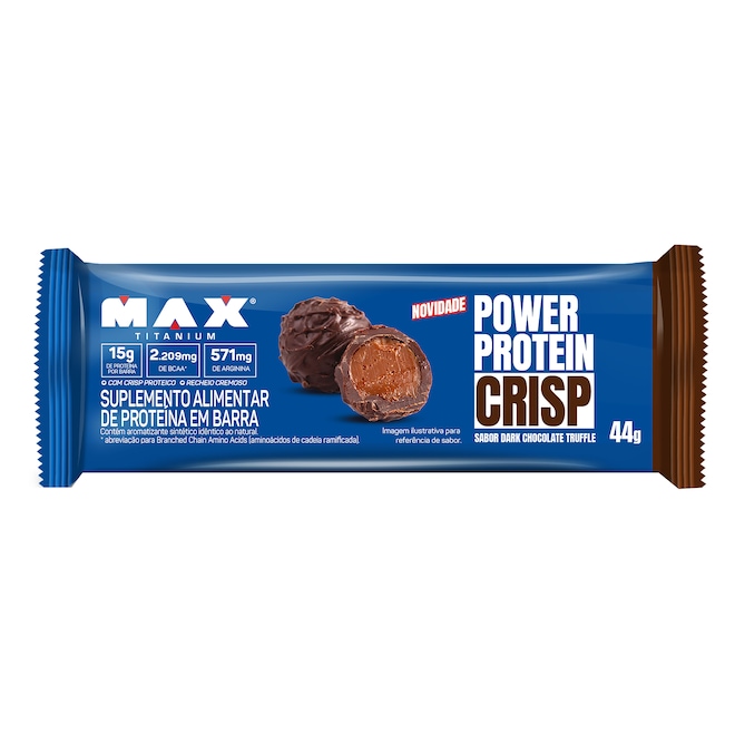 Barra de Proteína Max Titanium Max Power Dark Chocolate Truffle 45g - Foto 1