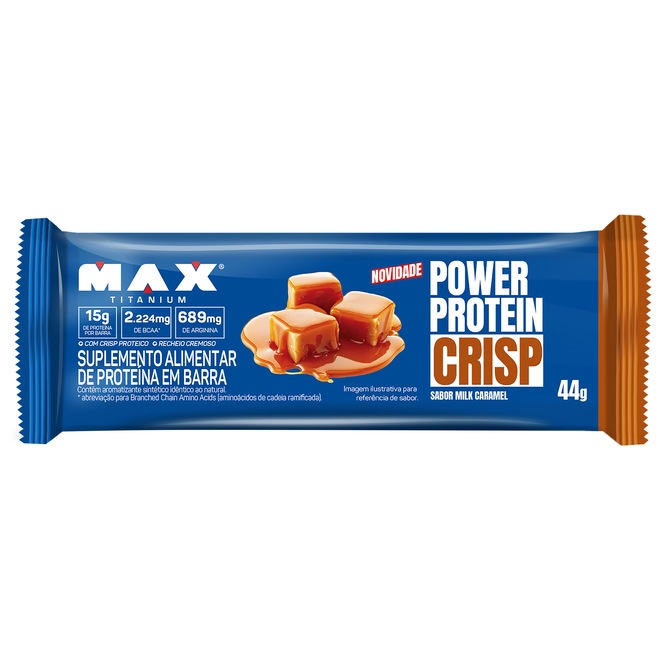 Barra de Proteína Power Protein Crisp Max Titanium Milk Caramel 60g - Foto 1