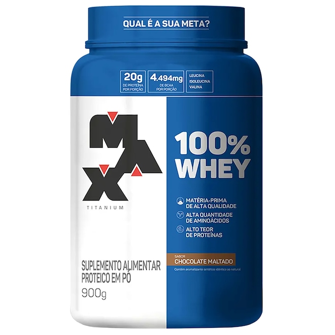 Whey Protein Max Titanium Chocolte Maltado 900g - Foto 1