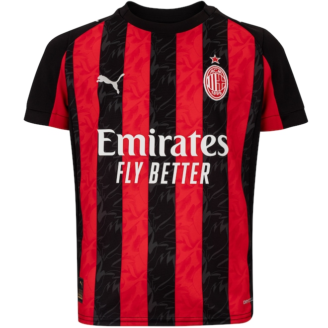 Camisa do Milan I 25 Torcedor Puma Infantil - Foto 1