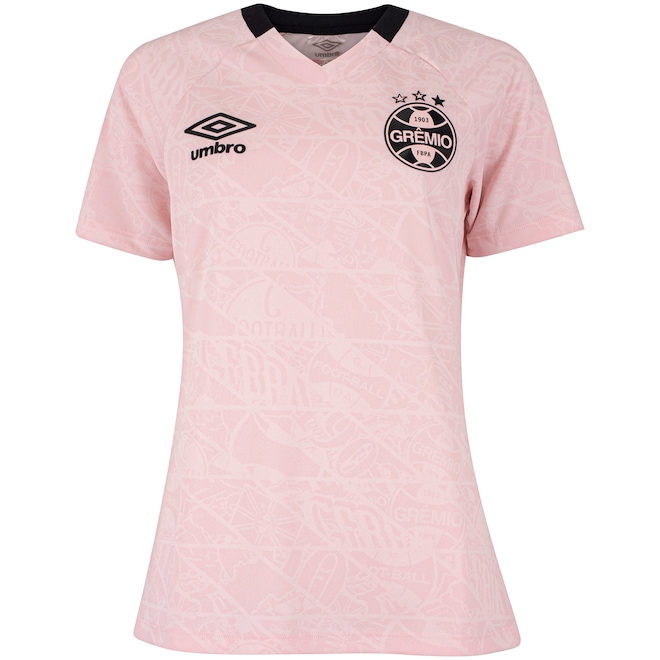 Camisa do Grêmio 25/26 Torcedor Outubro Rosa Umbro Feminina - Foto 2