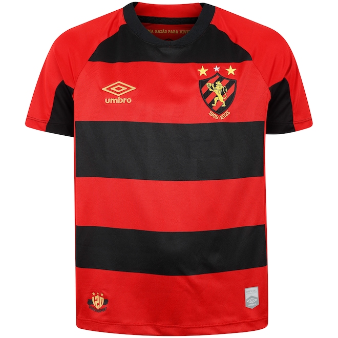 Camisa do Sport Club do Recife I 25/26 Torcedor Umbro Juvenil - Foto 1